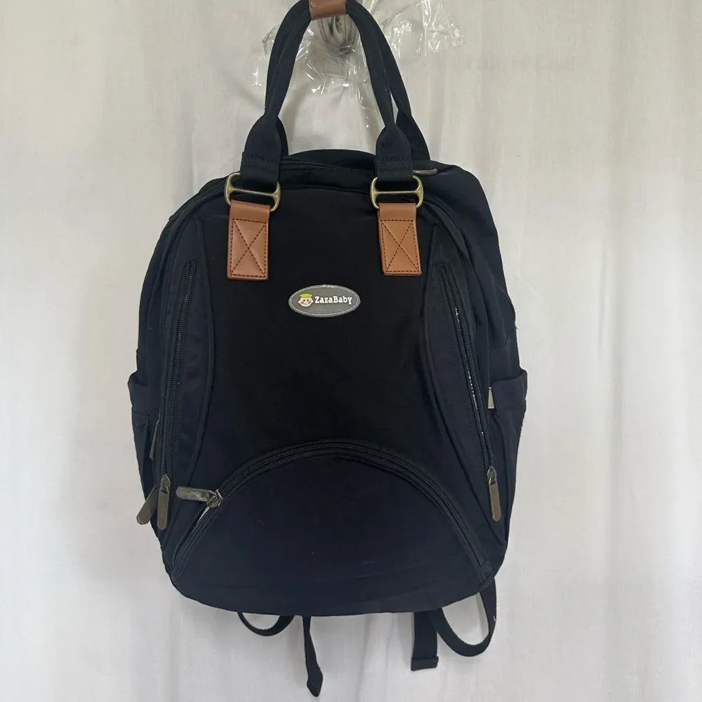 ZaZa Baby Black Diaper Bag Backpack Organizer Waterproof Travel